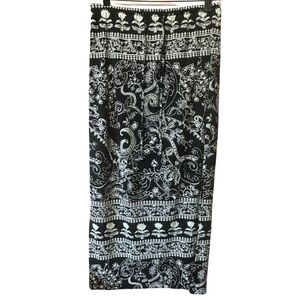 Vintage Black and White Paisley Skirt